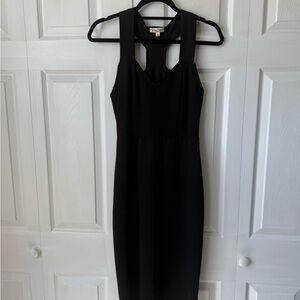 Rolla Coster Black Ribbed Halter Mini Dress